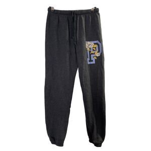 PINK Victoria's Secret XS Gray Jogger Sweatpants Crest Logo Athleisure